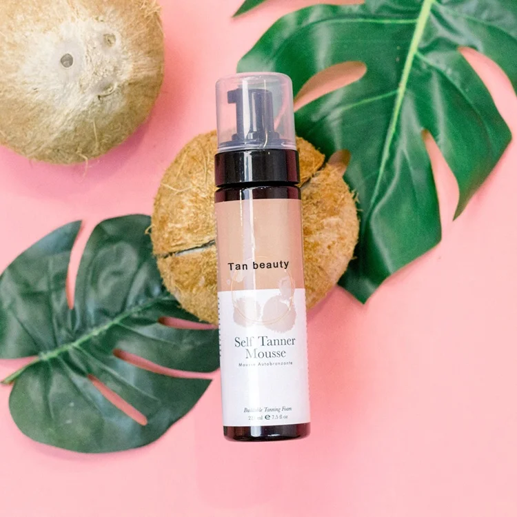 private label  Lightweight 100% Fake  Natural Self Tanning Active Mousse Dark fake tan