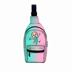 Bolsa de pecho cocomelon design print lightweight sling bag crossbody custom shoulder strap adjustable sling bag chest bag