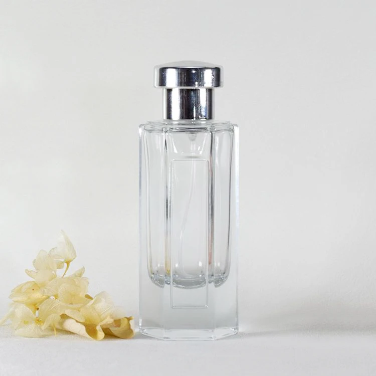 Custom Logo Glass Perfume Bottle Hexagon Clear 50ml Perfume Spray Bottles With Pump