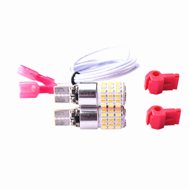 Motorcycle dual color led Turn signal lights T10 w5w 168 175 2825 led wedge bulb bicycle turn signal light