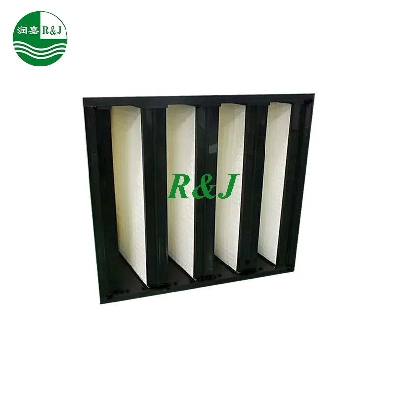 Medium V bank box filter for air handling unit AHU whole house air purifier