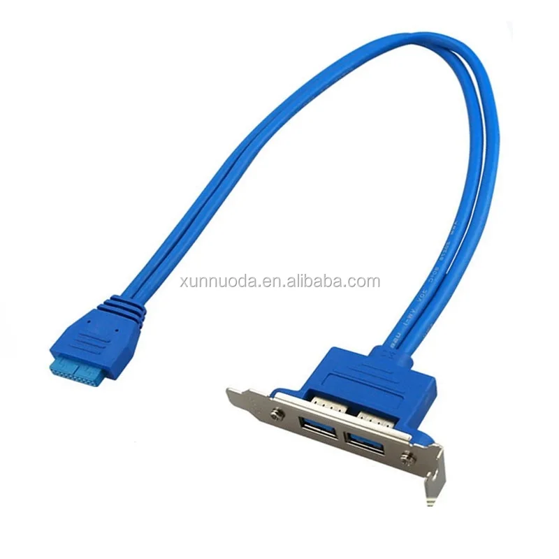 
Dual USB 3.0 Female panel mount to Motherboard 20pin cable with PCI metal bracket 