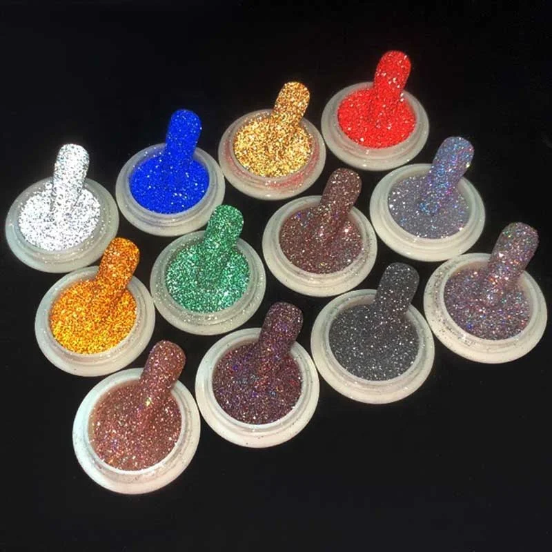 Crystal Broken Diamond Powders Magic Pigment With Nail Glitter Dust Storage Box Glitter Glass Micro Drill Nail Art Decorations