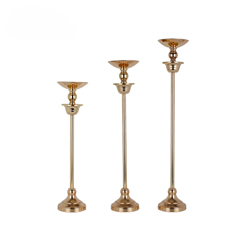 Wedding Party Decorations Golden Iron Lanterns Candle Jars Iron Golden Flower Stand