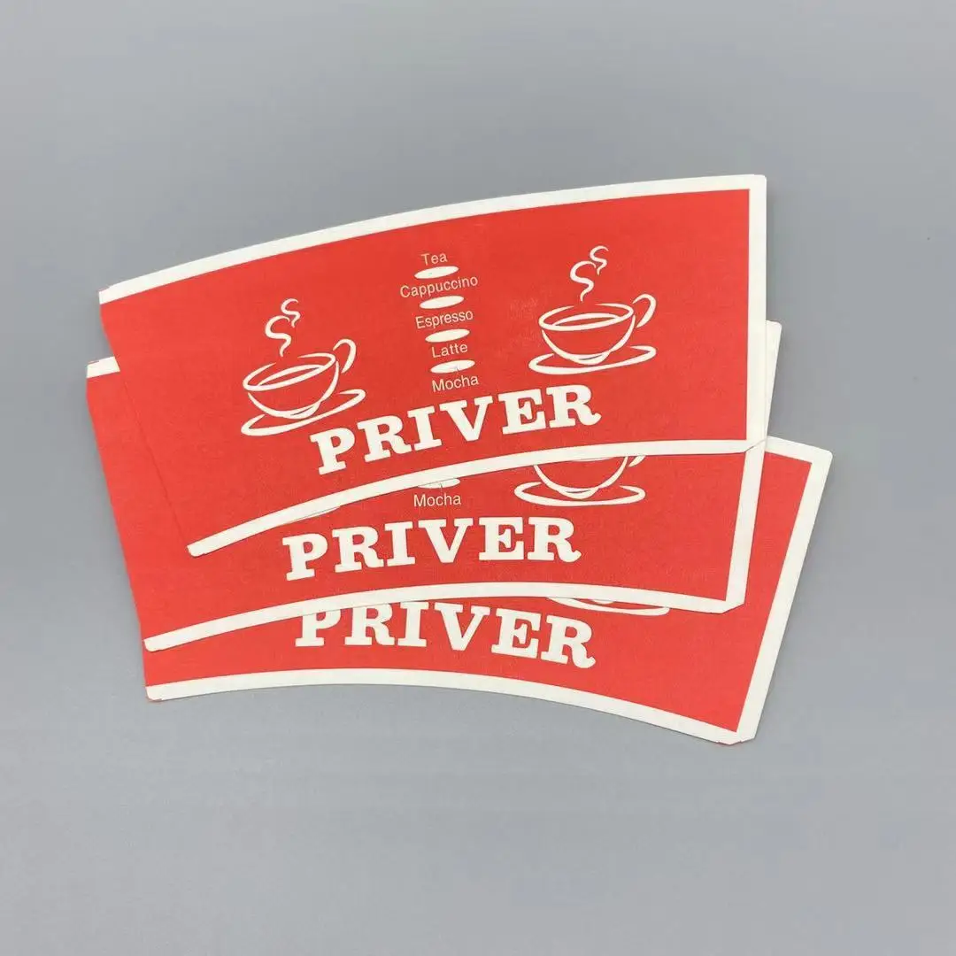 Manufacturer custom size flexo die cut paper cup fan food grade paper fan with PE for coffee
