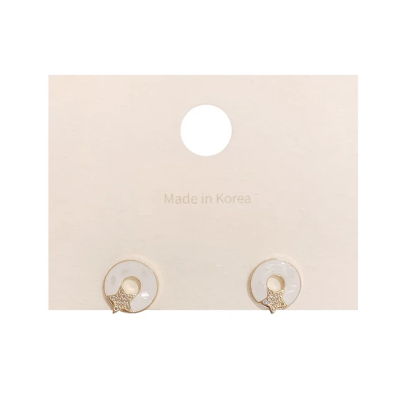 
South Korea new style 925 Material girl earrings zircon temperament love bowknot thin and trendy earrings 