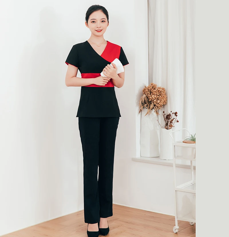 China Supplier salon and spa uniforms massage uniform hotel receptionist ready to ship