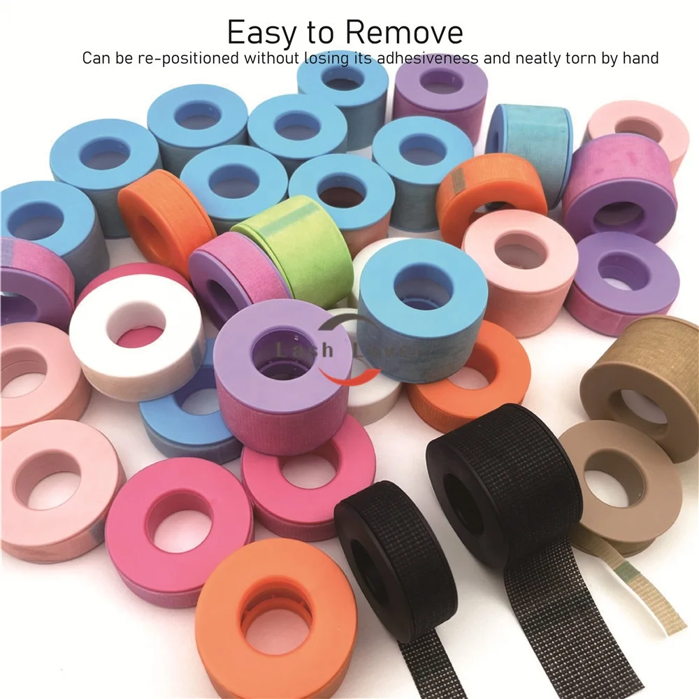 White pink blue black brown beige non woven surgical silicone gel medical eyelash extension tape for lashes sensitive skin