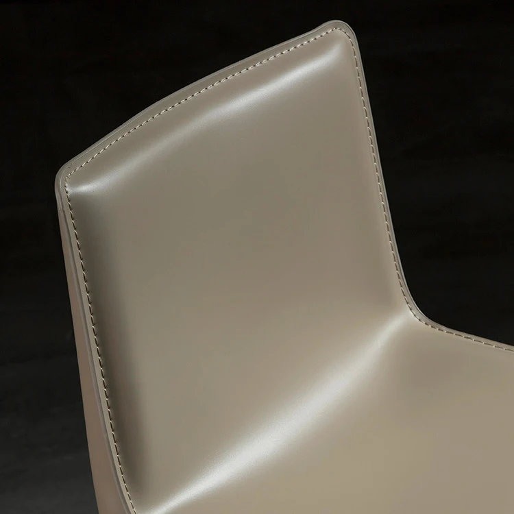 Modern Italian Minimalist Design Saddle Leather Armless High Feet Leather Back bar Chair KTV bar Leisure Chair for Living Room