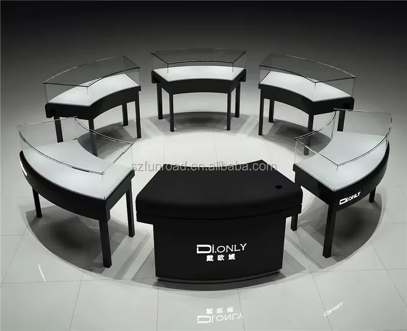 high grade jewelry showroom furniture with glass display counter and jewelry showcase