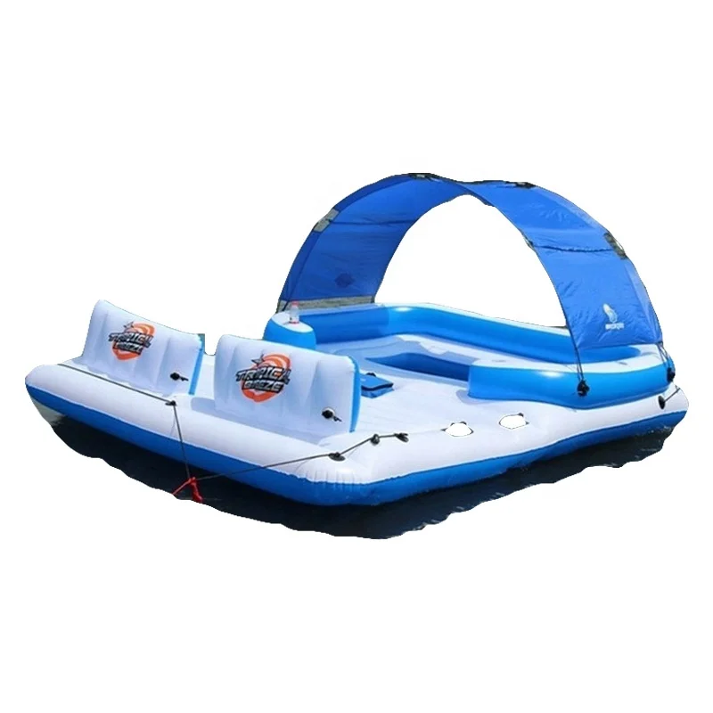 
Stock Sale 6 Person Inflatable Water Floating Island Adult Leisure Water Island Shade Boat 