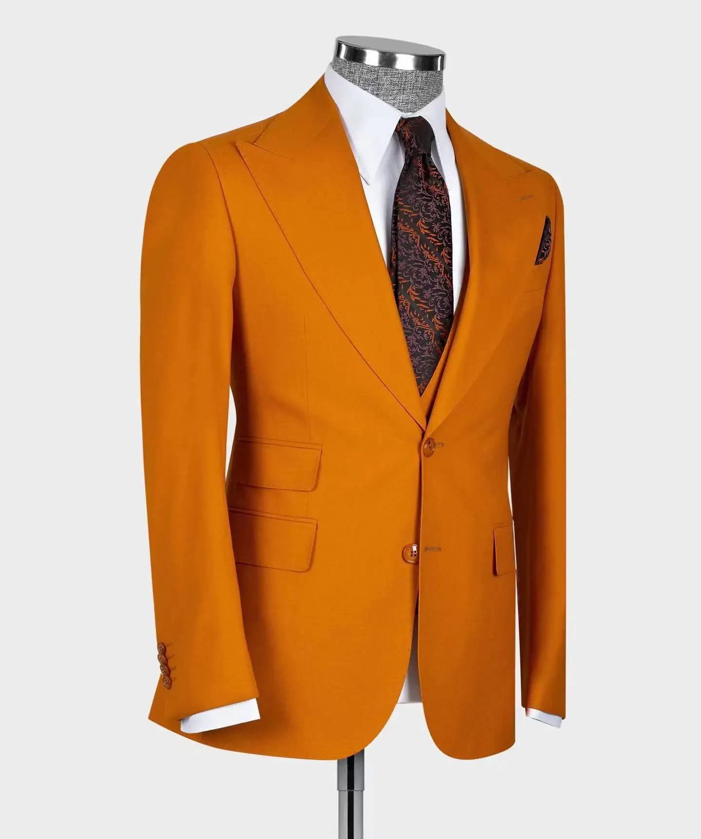 Custom New Arrival Irregular Men Suits Regular Fit Stand Collar Formal Casual Business Official Wear Costume Homme 2 Set