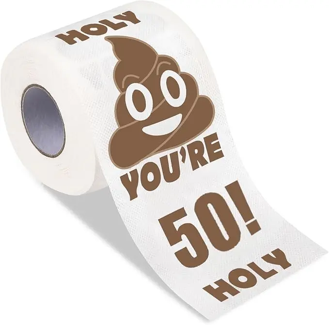 10x10cm-Birthday Printed Toilet Paper Gag Gift,Funny Novelty Toilet Paper Roll paper tissue for Best Friends-1color printing