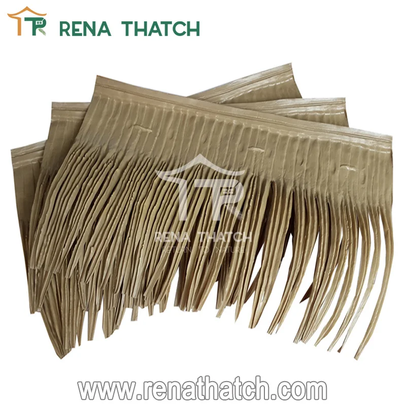UV resistant synthetic artificial plastic Viva palm sheet thatch for gazebo thatch roof panels rolls for tiki bar