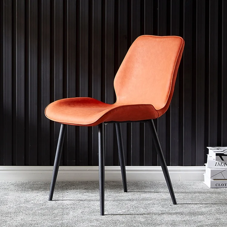 Huihong OEM cadeira W470 D440 H770mm beige nordic leather live makeup chair sillas para comedor cadeira sala jantar