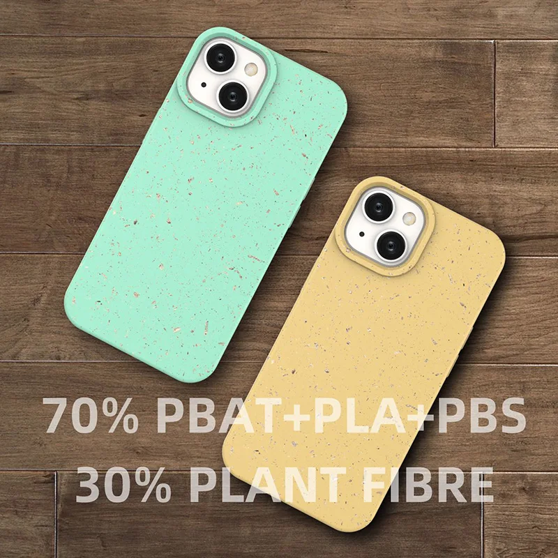 2022 New 100% Recycled Eco-Friendly Biodegradable Wheat Straw Phone Case for Iphone 14 Max 13 12 11Pro Max