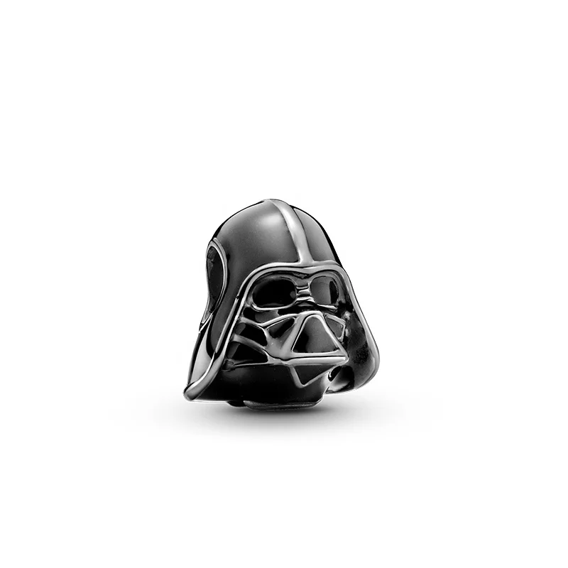  925 стерлинговое серебро золото Galaxy star Wars с черной эмалью ребенка дартом вейдером из подвески Fit панд для браслетов и ожерелий 