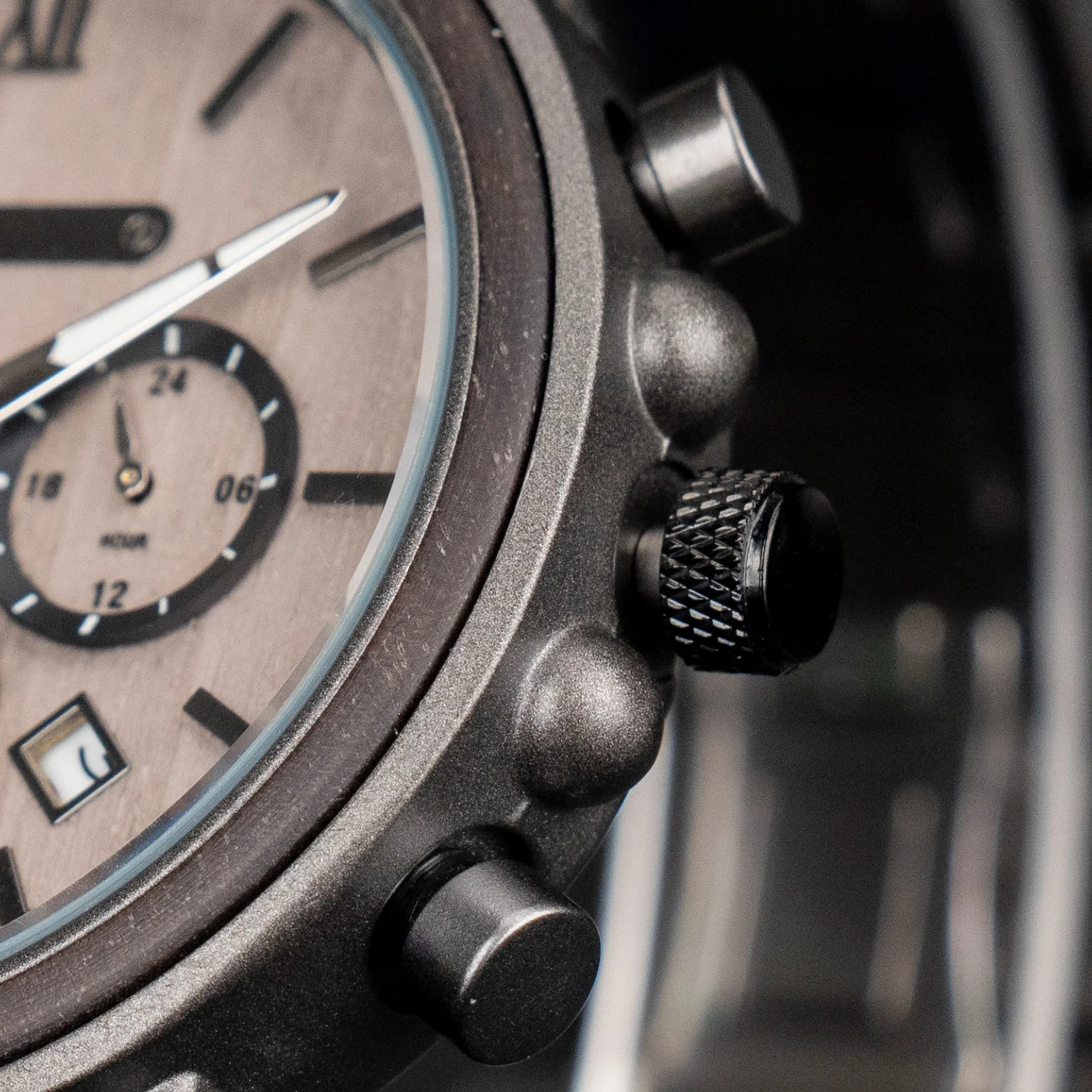 Luxury Wooden Wrist Watch Waterproof Metal Wood Watches Mens Sports Chronograph Quartz Wooden Watch For Men