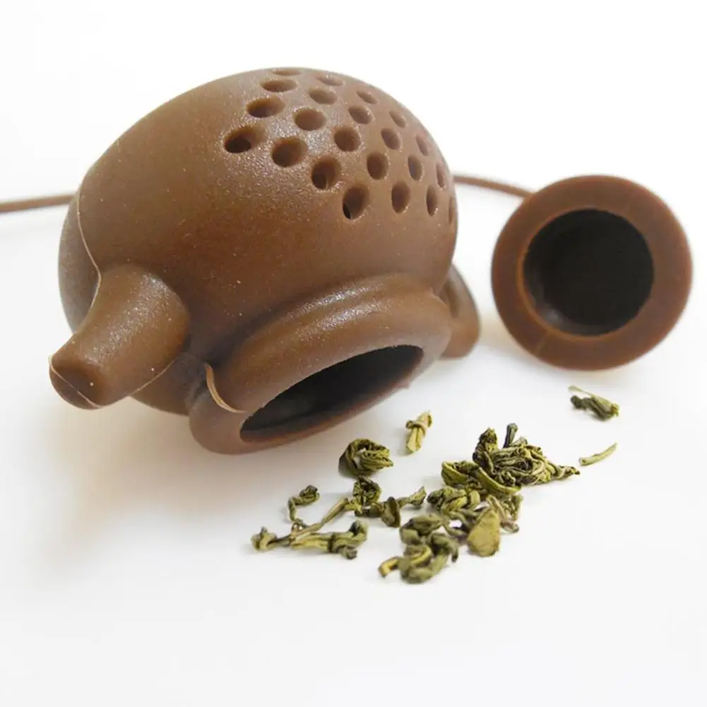 Silicone Teapot-Shape Tea Strainer Silicone Tea Bag Infuser Leaf Filter Diffuser Teaware Teapot Accessory Kitchen Gadget
