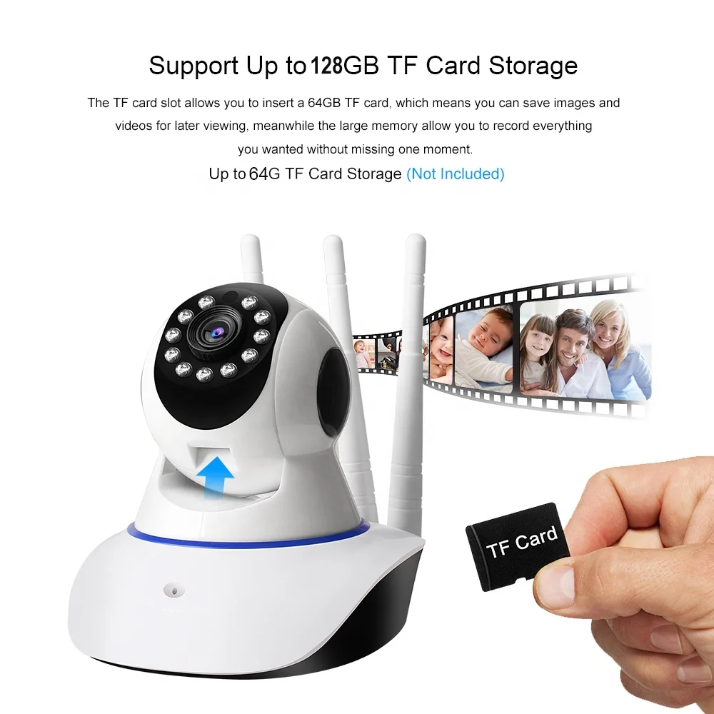 Security Camera Wireless WiFi IP Camera Home Security System 360 View Motion Detection HD Pan Tile Full Color Night Vision