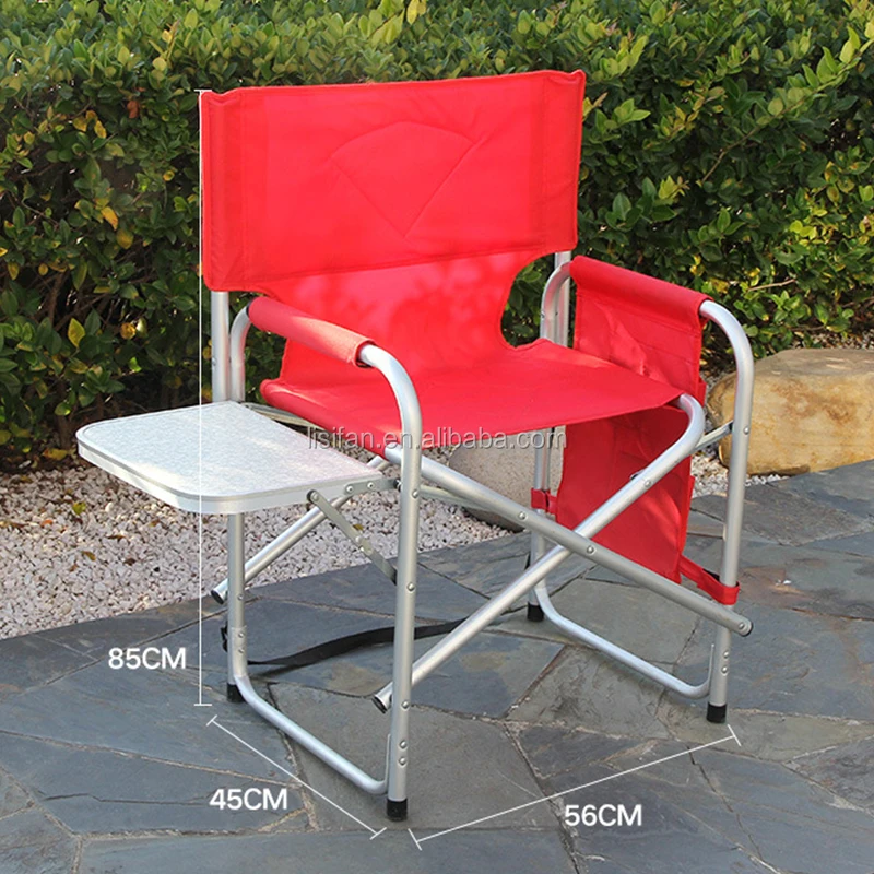 Portable Camping Chair Fishing Compact Beach Folding Deck Chair with Side Table