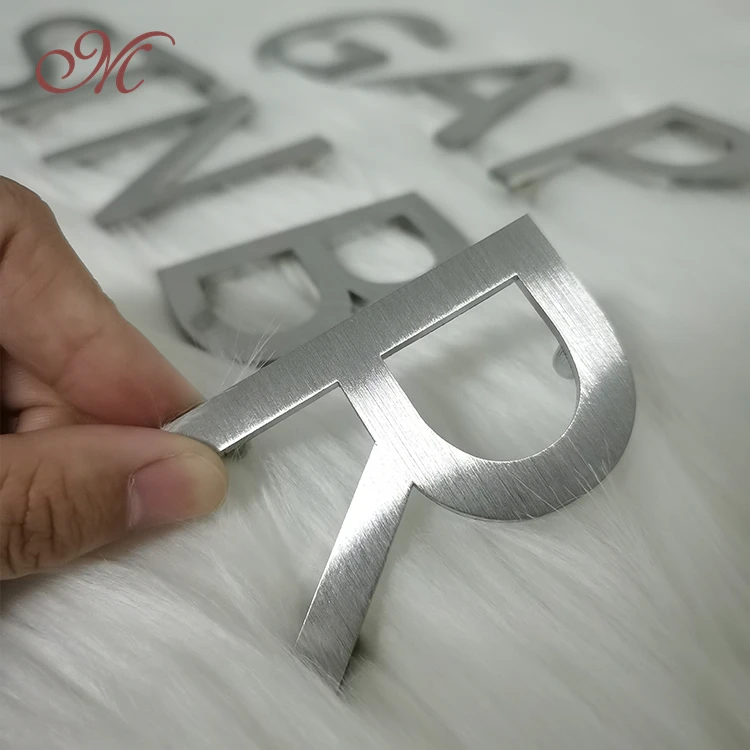 custom metal street name non Illuminated signs business store stainless steel brushed signage