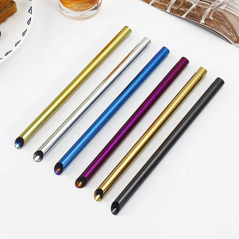 Free sample laser logo colorful 304 stainless steel straw