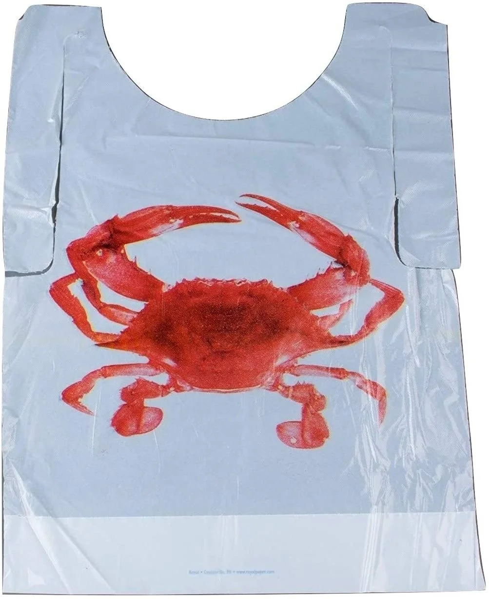 Disposable Adult Bibs with Crumb Catcher 100 Pack Plastic Free Shipping