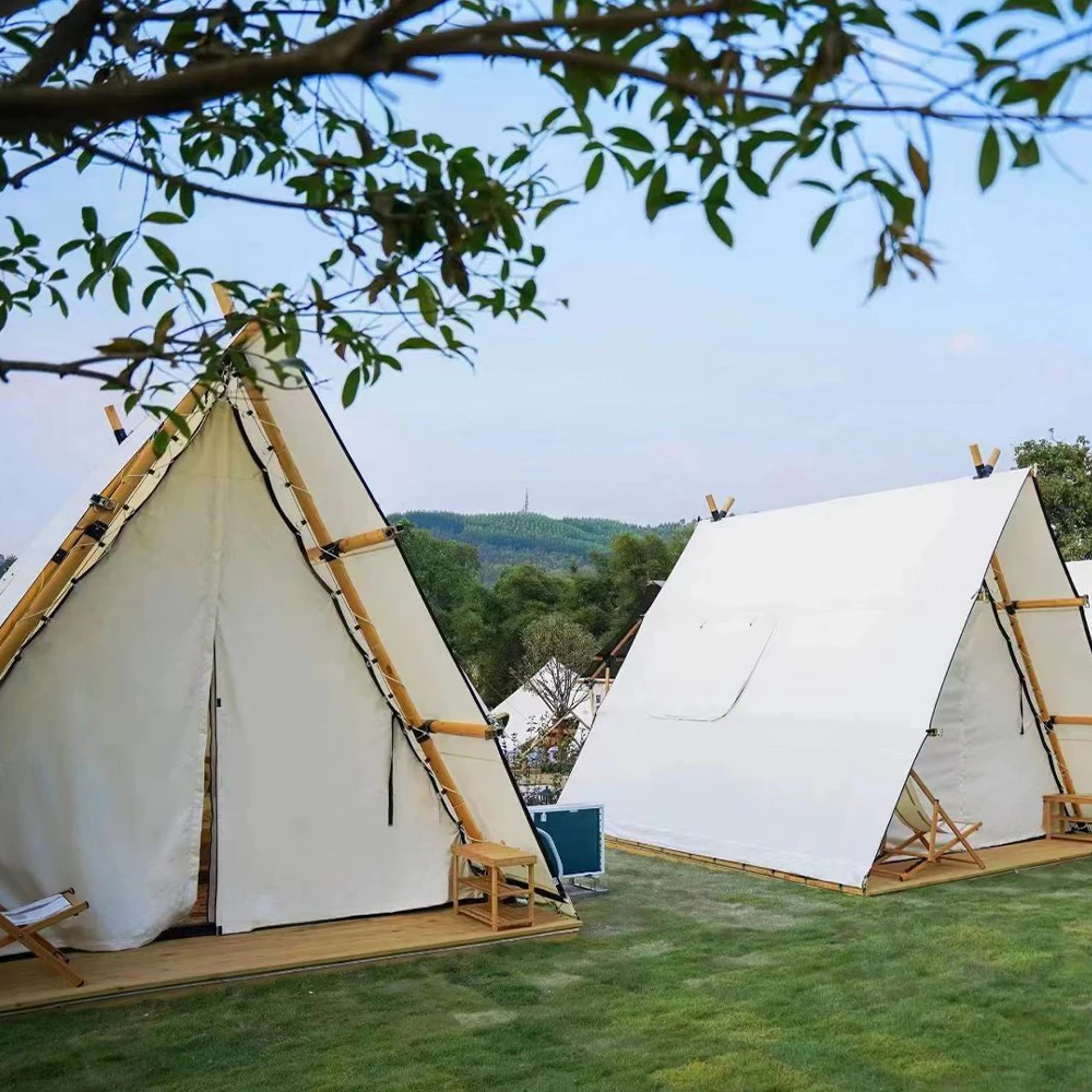 High Quality Luxury Glamping Pyramid Tent Rainproof  Outdoor Camping Bell Tent