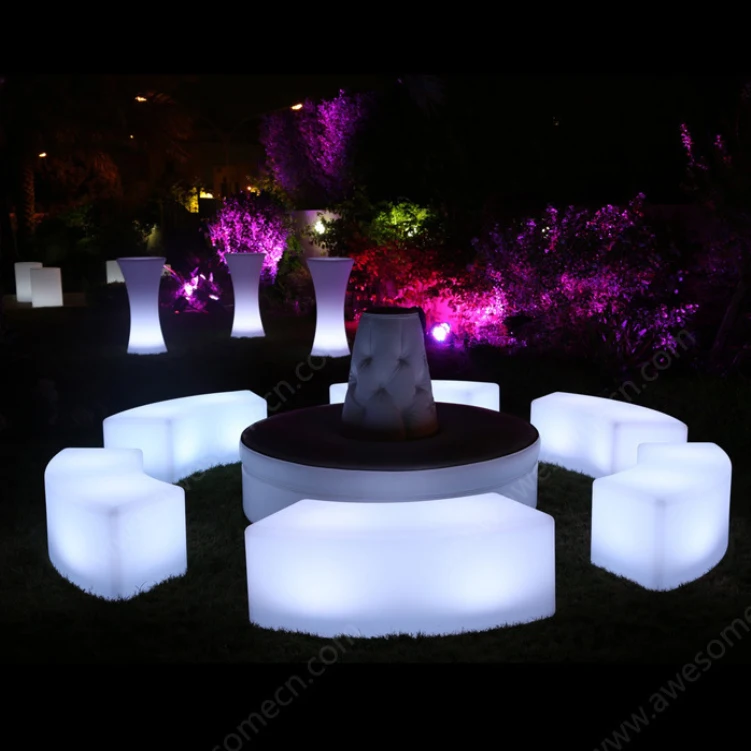 Led Combination Stool Bar Room Rest Seat Set Rgb Night Lamp Brick Bench Furniture Party Concert Table Bar Stools Sofa