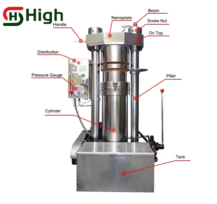 Hydraulic Cold Oil Press Machine Sesame Coconut Mustard Semi-automatic Oil Pressers Extraction Chili Peanut Walnut Cocoa Butter