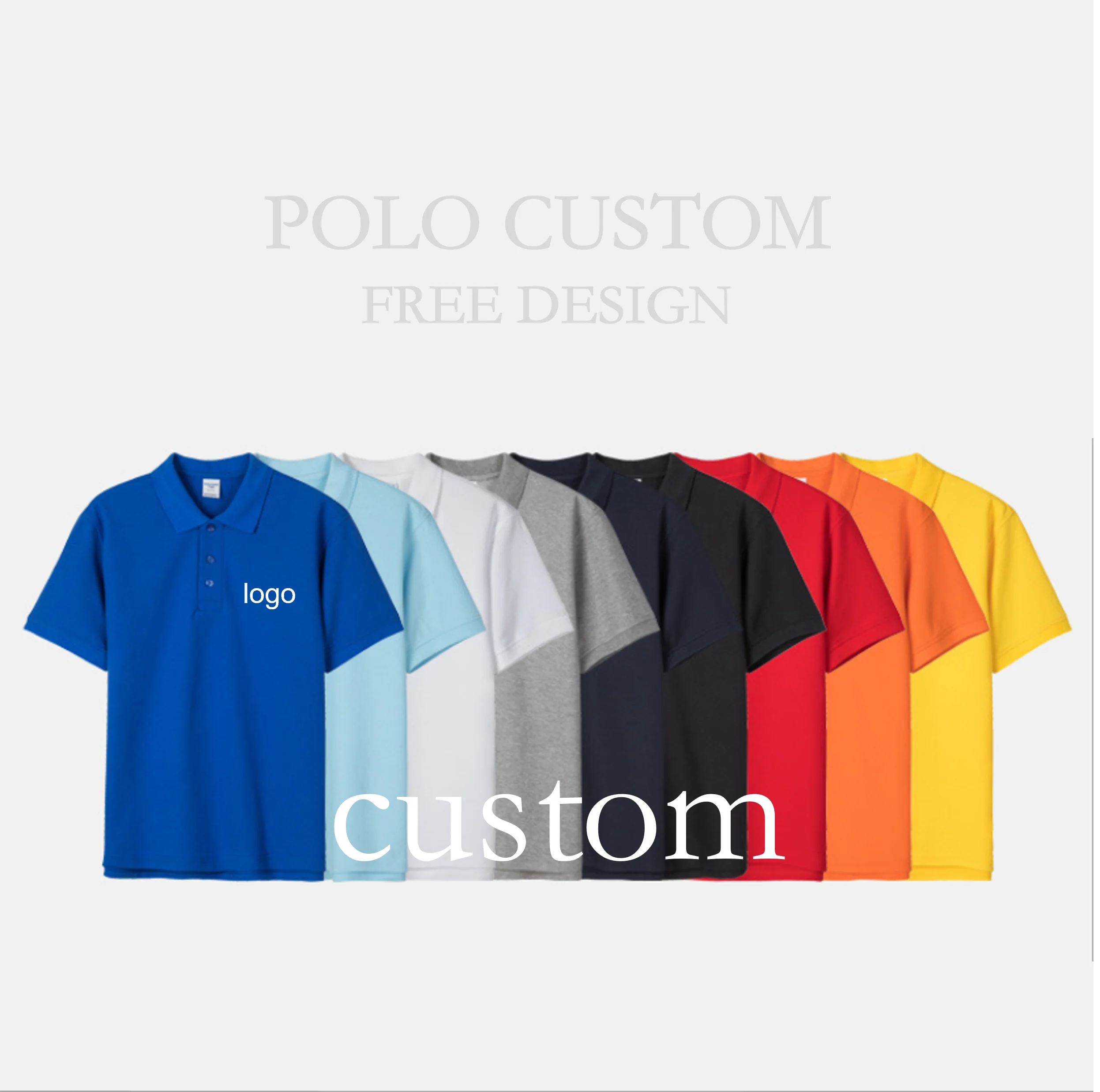 HIC1 Wholesale Unisex 230g Combed Cotton Custom LOGO Polo Shirt Cool Quick-Dry Short Sleeve Sports Golf Tennis T-Shirt