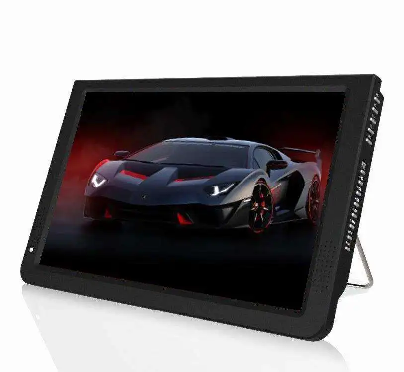 Small Television Charging 14 inch LED TV Portable Monitor DVB-T2 ATSC ISDB Digital TV