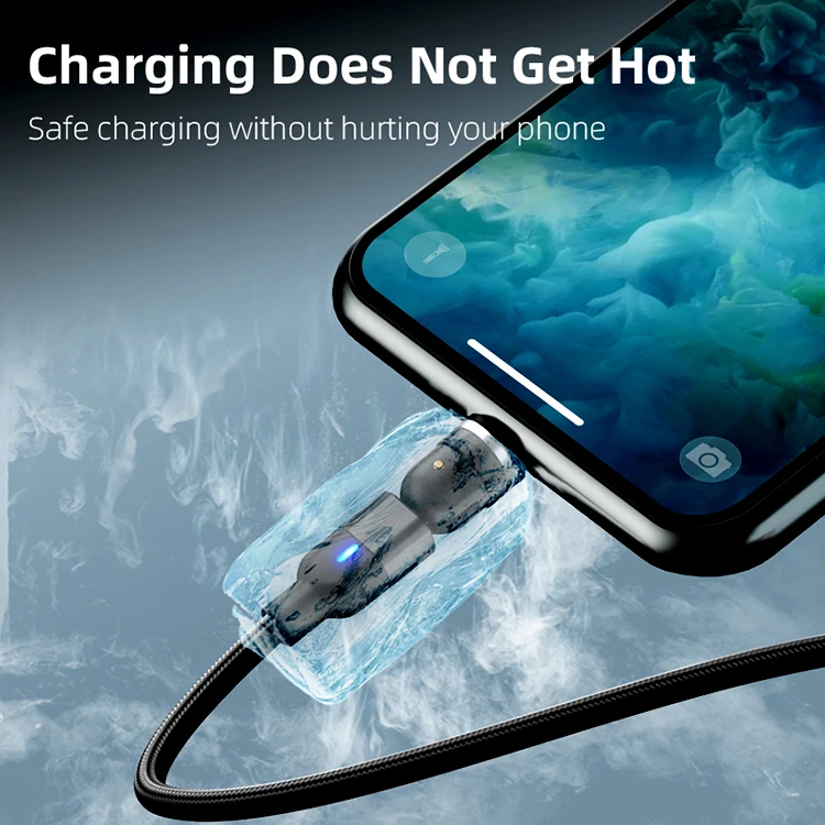 540 degree rotate 3 in 1 universal short magnetic cable 90 degree fast charging mobile pho statik for micro android type c usb c