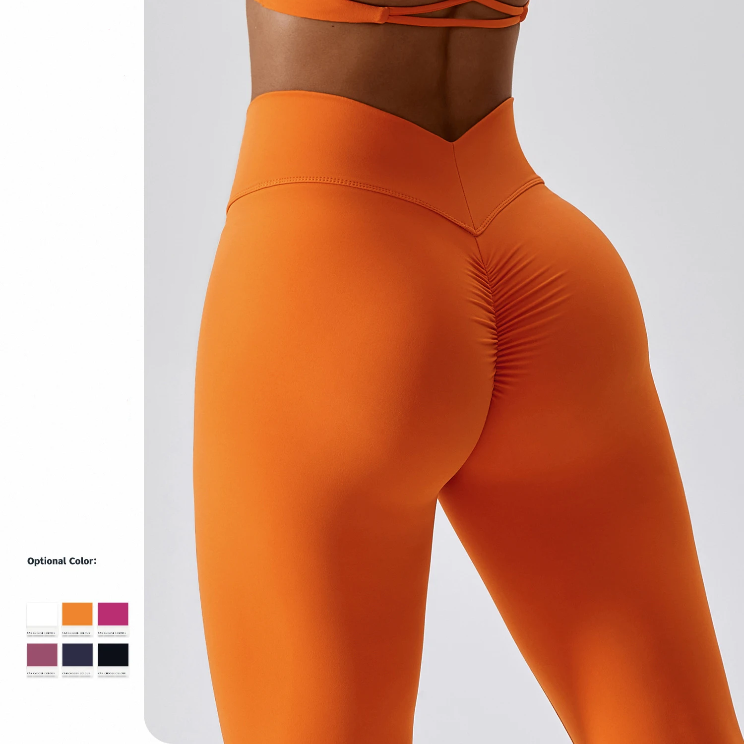 Plus Size White Butt Lift Workout Gym Yoga Pants Black Back V Cut Scrunch Butt Leggings Female Leggings With Logo