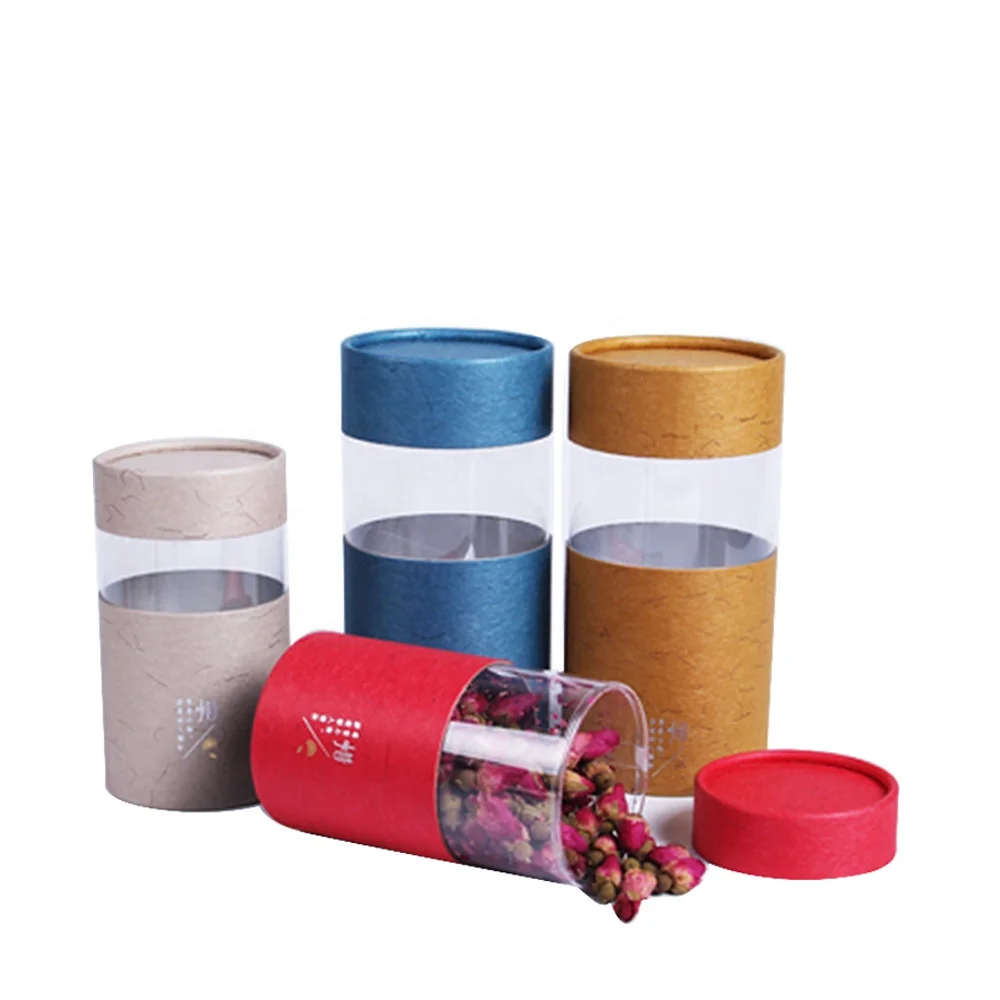 Custom design printing chocolate candy tea coffee popcorn snacks nuts food box for scented tea with clear PVC window