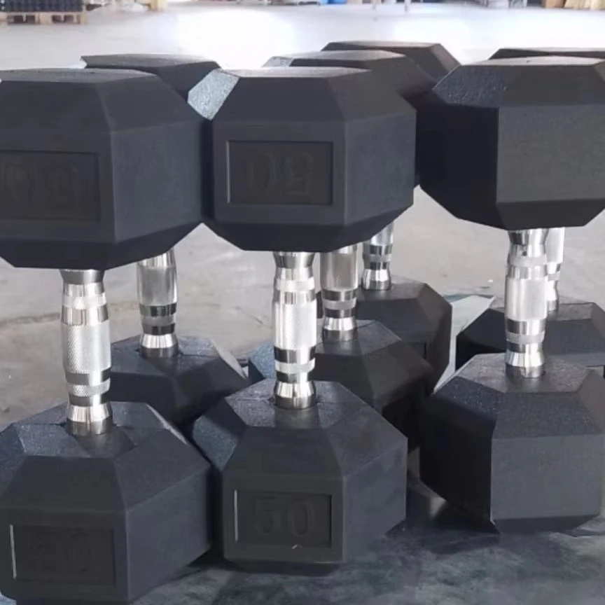 Wholesale Gym and Home Use Rubber Hex Dumbbells