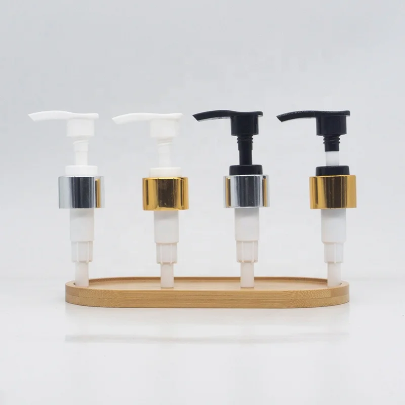 24/410 28/410 Gold Cosmetic shampoo Dispenser Silver Lotion Aluminum Plastic White black Cream silver Oil emulsion screw Pump