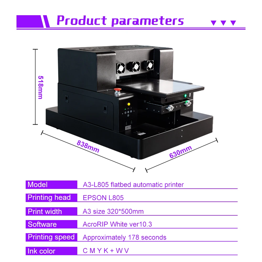New colorsun UV Printer Inkjet Printing Hot Selling UV Flatbed Printer Digital UV Printing Machine Factory Price