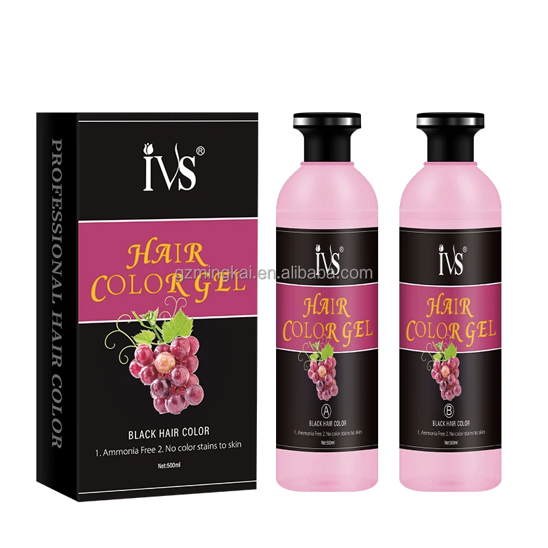 IVS Wholesale Ammonia Free OEM ODM Ingredients Permanent Hair Care Fruit Grapes Hair Color Gel