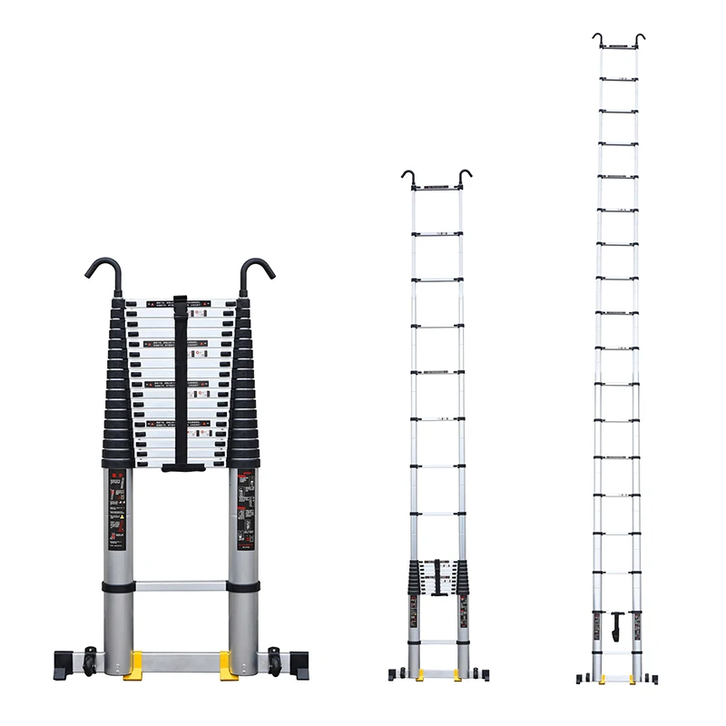 Первая отечественная сверхмощная компактная 8 м удлинительная телескопическая лестница с балансировочной