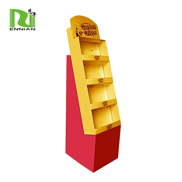 Cheap price cardboard plastic coffee cup display case floor display stand