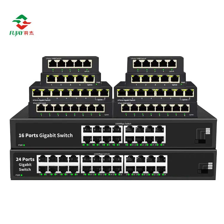 Factory direct supply Fast Unmanaged 5-port 10/100m Ethernet Hub Mini Network Switch