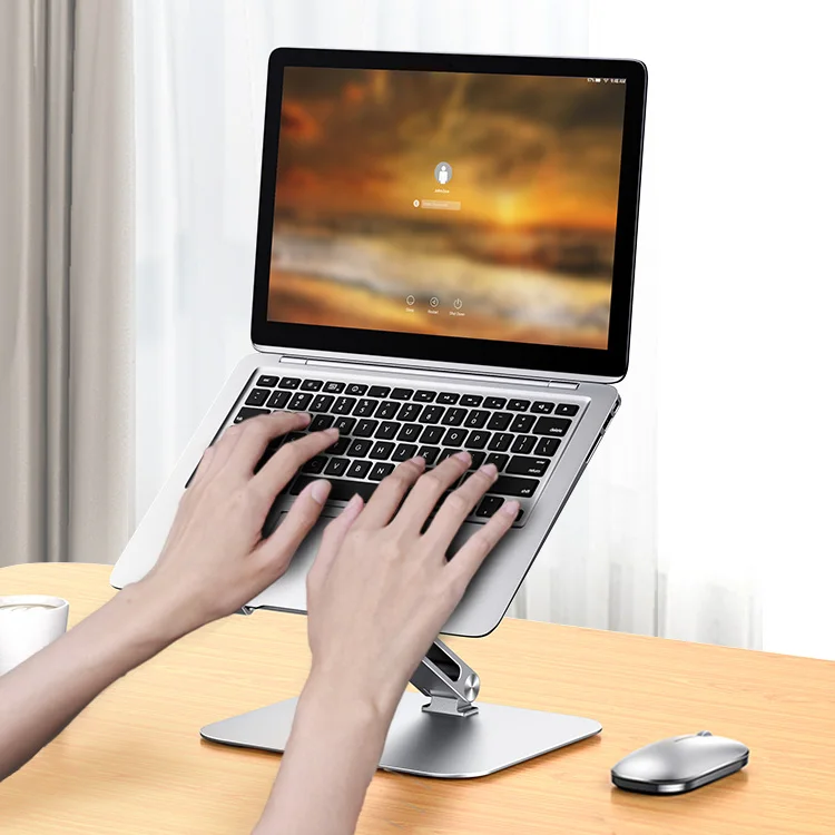 Эргономичный серебристый Настольный кронштейн для ноутбука подставка совместимая с большинством ноутбуков 10-17 дюймов