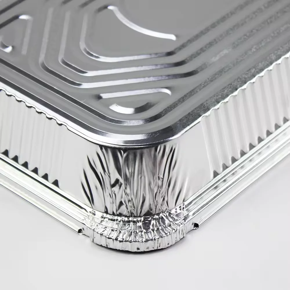 Half size aluminum foil pot, heavy-duty, 10 packs, 30 packs, 50 packs, aluminum tray, foil, food container with lid, RE320
