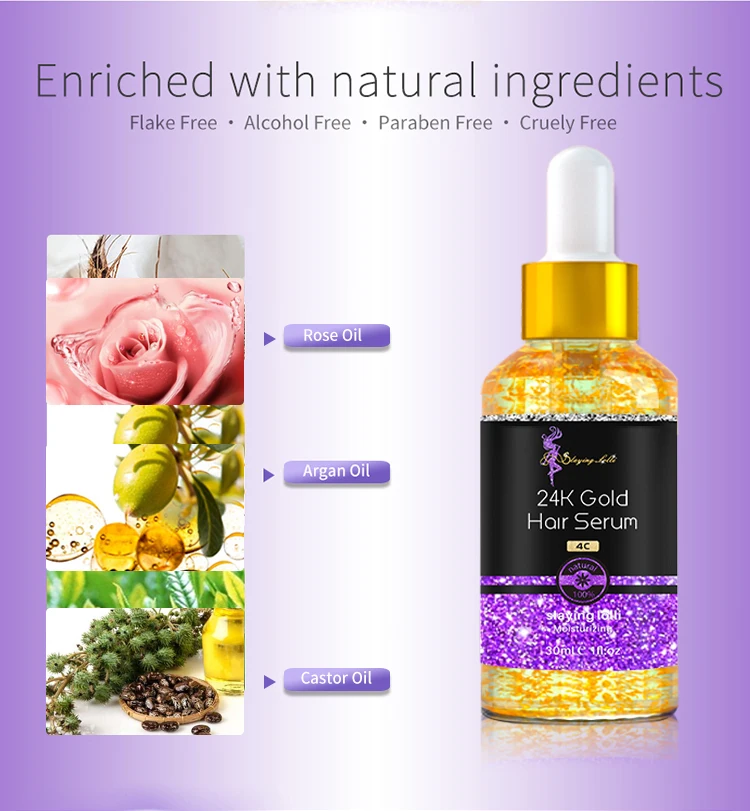 24K Gold Serum Protect From Heat Damage And Repel Humidity Keratin Hair Vitamin Care Serum