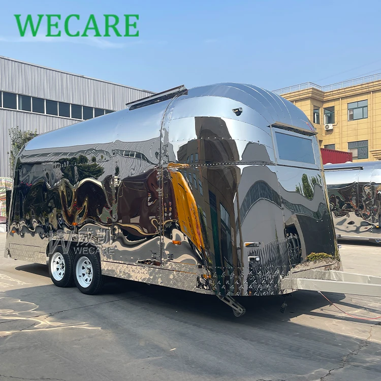 Wecare Mobile Pizza Truck Hotdog Remorque Foodtruck Airstream BBQ Food Carts and Food Trailer with Full Kitchen Equipments