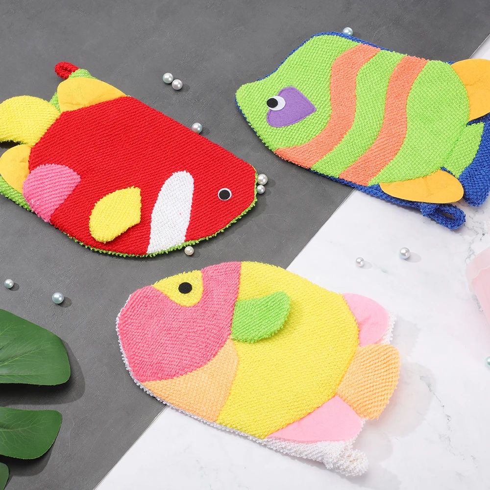 Baby Shower Hand Puppet Bath Wash Mitt Kids Gift Bath Sponge With Animal Designs