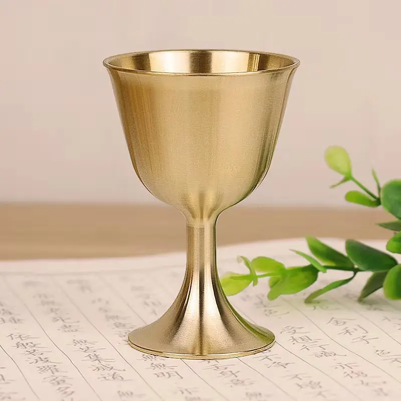 2022 Factory wholesale European style pure copper wine cup cocktail wine cup glasses whiskey glasses goblets for bar ktv