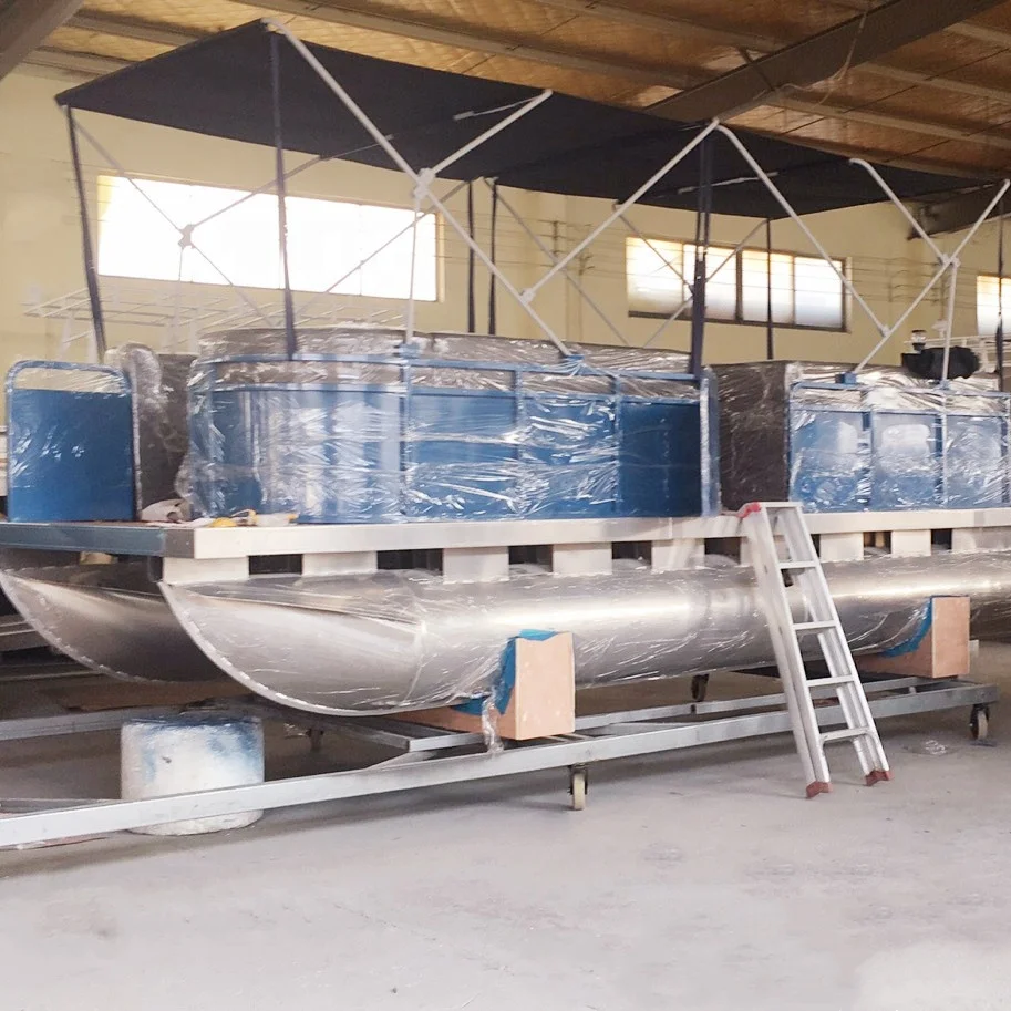 5.9m Aluminium  Fishing  Pontoon Boat With Sofa for BBQ